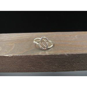 Size 5 Sterling Silver Diamond Cut Rustic Woven Style Band Ring